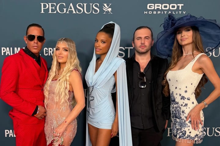 Edgar Saakyan, Barberella Piccoli, Katherine Castano, Michael Iavarone, and Jules Iavarone at Pegasus World Cup 2026